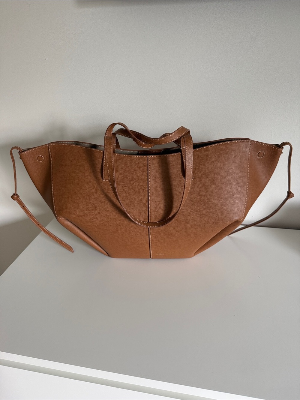 Polene Paris Cyme mini tote bag in Camel